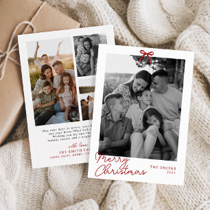 Coquette Bow Holiday Photo Card, Merry Christmas