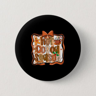 Coquette Bow Hot Cocoa Season Gingerbread Christma 6 Cm Round Badge