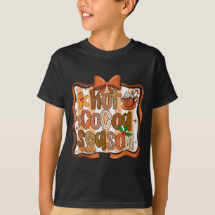 Coquette Bow Hot Cocoa Season Gingerbread Christma T-Shirt