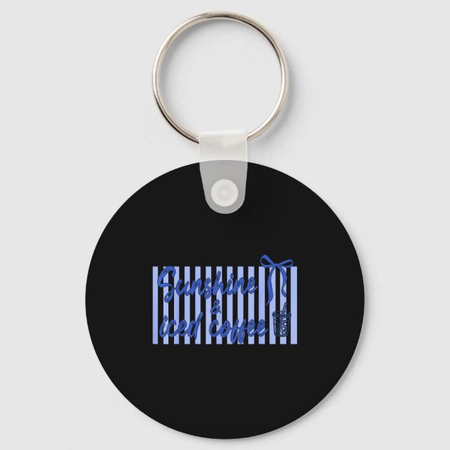 Coquette bow iced coffee and sunshine day every key ring (Front)