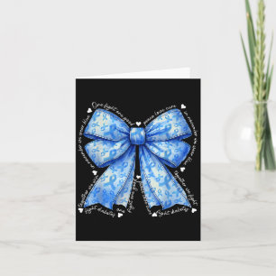 Coquette Bow In November We Wear Blue For Diabetes Card