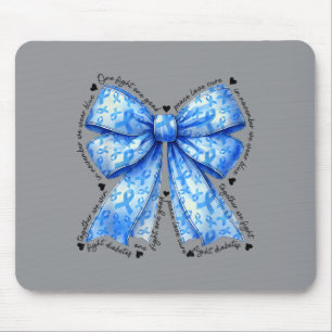 Coquette Bow In November Wear Blue For Diabetes Mouse Mat