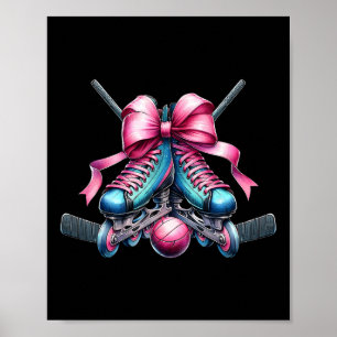 Coquette Bow Inline Hockey Player Girl Mom Mother' Poster