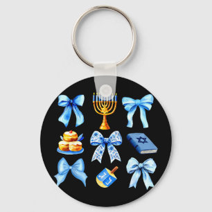 Coquette Bow Jewish Holiday Chanukah Hanukkah Meno Key Ring