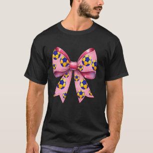 Coquette Bow Korfball Pattern Mothers Day Pink Rib T-Shirt