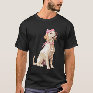 Coquette Bow Labrador Retriever Dog Lab Mom Pink R T-Shirt