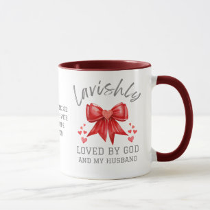 Coquette Bow LAVISHLY LOVED Christian Valentine Mug
