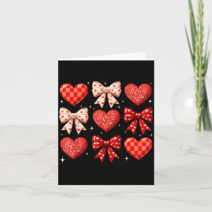 Coquette Bow Leopard Hearts Valentine Women Girl G Card