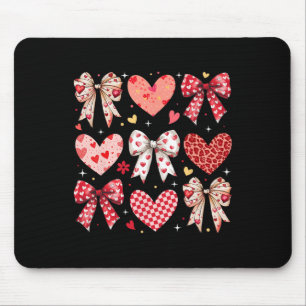Coquette Bow Leopard Hearts Valentine Women Girl G Mouse Mat