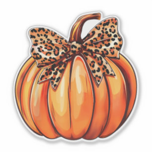 Coquette Bow Leopard Pumpkin Thanksgiving Rustic