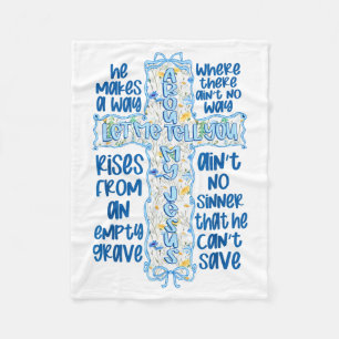 Coquette Bow Let Me Tell You About My God Jesus Ch Fleece Blanket