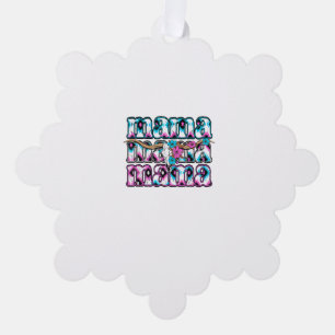 Coquette Bow Mama Cowhide Turquoise Cowgirl Wester Tree Decoration Card
