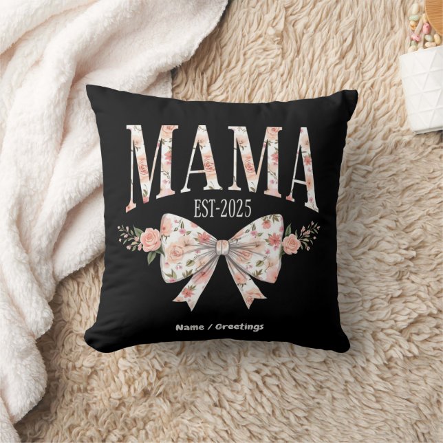 Coquette Bow Mama Est 2025 Happy Mother's Day  Cushion (Blanket)