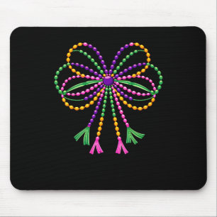 Coquette Bow Mardi Gras Festival Fleur De Lis Carn Mouse Mat