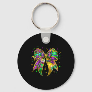 Coquette Bow Mardi Gras New Orleans Fleur De Lis F Key Ring