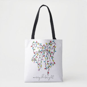 Coquette Bow Merry And Bright Holiday Tote
