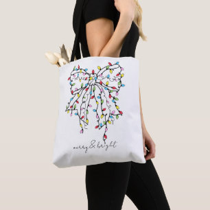 Coquette Bow Merry And Bright Holiday Tote Bag