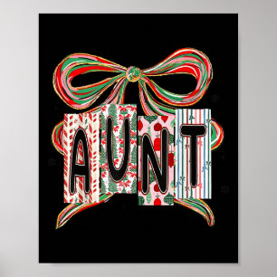 Coquette Bow Merry Christmas Aunt Grandma Xmas Paj Poster