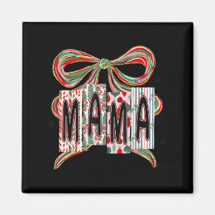 Coquette Bow Merry Christmas Mama Grandma Xmas Paj Magnet