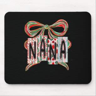 Coquette Bow Merry Christmas Nana Grandma Xmas Paj Mouse Mat