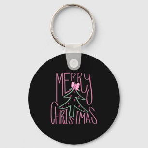 Coquette Bow Merry Christmas Xmas Tree Family Paja Key Ring