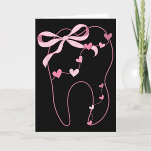 Coquette Bow Molar Dentist Dental Hygienist Valent Card