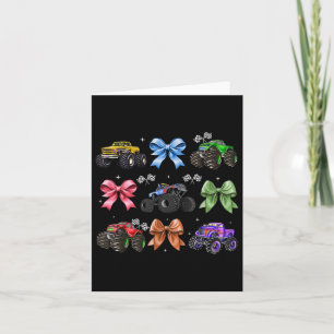 Coquette Bow Monster Truck Mothers Day Mum Girl Card