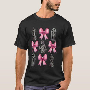 Coquette Bow Mummy Spooky Halloween Mum Mothers Da T-Shirt