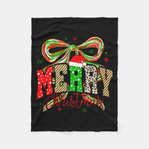 Coquette Bow Nk Christmas Tree Merry Xmas Girl Wom Fleece Blanket