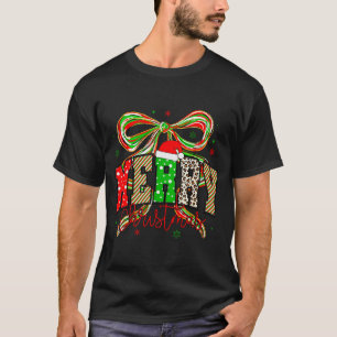 Coquette Bow Nk Christmas Tree Merry Xmas Girl Wom T-Shirt