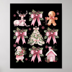 Coquette Bow Nk Christmas Tree Santa Gingerbread X Poster