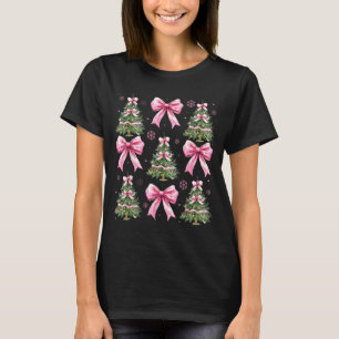 Coquette Bow Nk Christmas Tree Xmas Pajamas Women  T-Shirt
