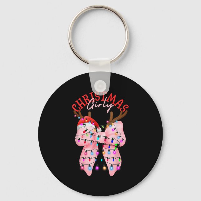 Coquette Bow Nk Gingerbread Christmas Girly Xmas H Key Ring (Front)