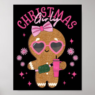 Coquette Bow Nk Gingerbread Christmas Girly Xmas H Poster