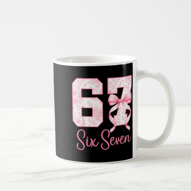 Coquette Bow Number 67 Funny Meme Nk Floral Women  Coffee Mug (Right)