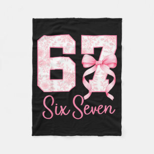 Coquette Bow Number 67 Funny Meme Nk Floral Women  Fleece Blanket