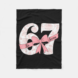 Coquette Bow Number 67 Meme Nk Floral Fleece Blanket