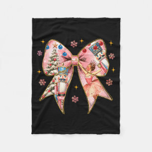 Coquette Bow Nutcracker Christmas Xmas Family Paja Fleece Blanket