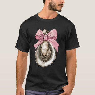 Coquette Bow Oyster Shuck Girl Mum Pink Mother's D T-Shirt