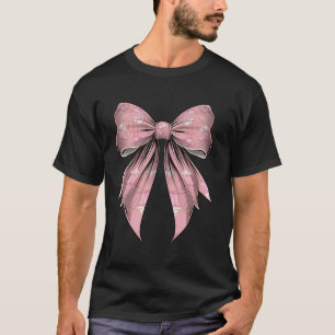Coquette Bow Pastel Pink Cowboy Hat Boots Pattern T-Shirt