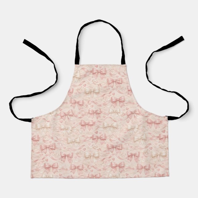 Coquette Bow Pattern Apron (Front)