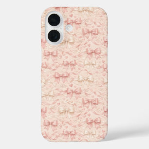 Coquette Bow Pattern iPhone 16 Case