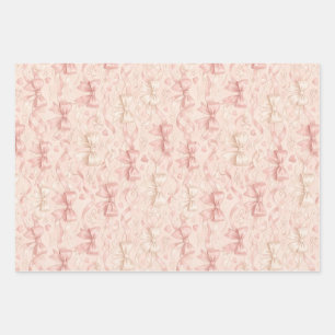 Coquette Bow Pattern Wrapping Paper Sheet