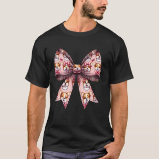 Coquette Bow Pembroke Corgi Dog Pattern Mum Girl P T-Shirt