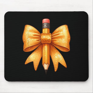 Coquette Bow Pencil Back To School First Day Teach Mouse Mat