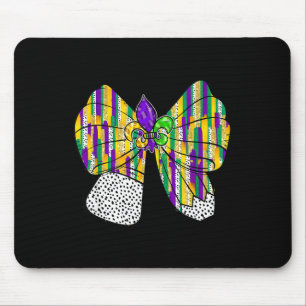 Coquette Bow Pencil Mardi Gras Fleur-de-lis Teache Mouse Mat