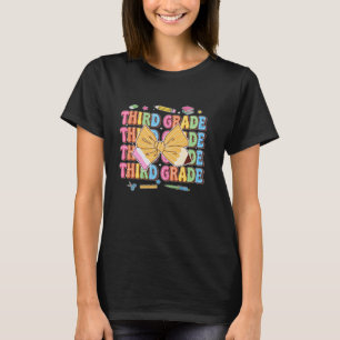 Coquette Bow Pencil Third 3rd Grade Teacher Back T T-Shirt