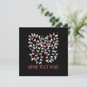 Coquette Bow Personalised Christmas Lights Holiday Card