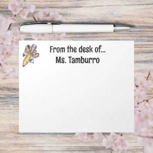 Coquette bow personalised with name back to school notepad