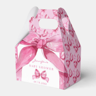 Coquette Bow   Pink Baby Girl Shower  Favour Box